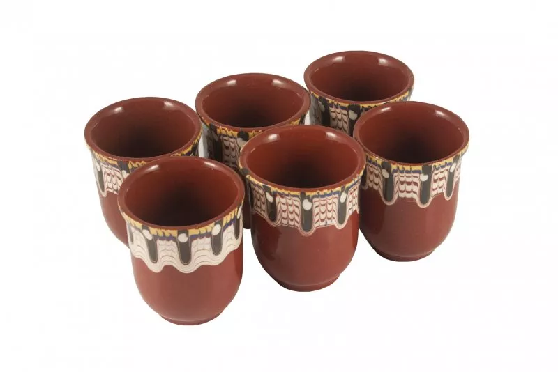Снимка на Комплект 6 керамични чаши за ракия - аксесоар за мераклии