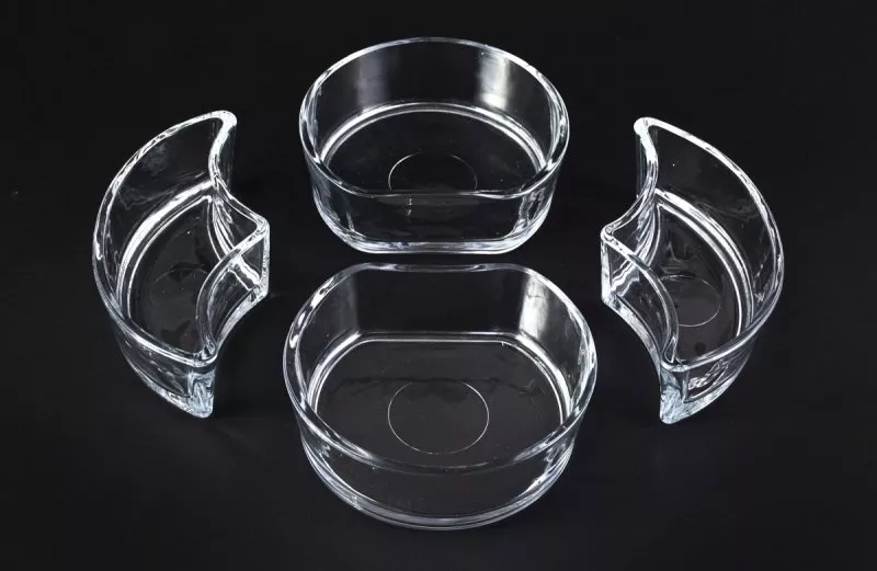 Снимка на Стъклен комбиниран прибор за ордьоври 4+1 чинии, модел Lavin