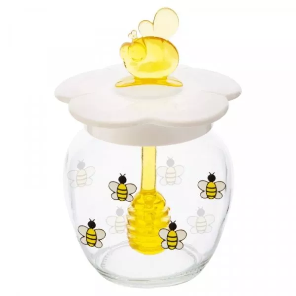 Снимка на Стъклен буркан за мед с лъжица