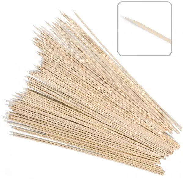 Снимка на Дървени пръчици за шишчета -  25 см - 100 бр.