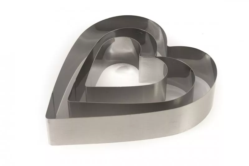Снимка на Рингове за торта Сърце 3 бр. - метални
