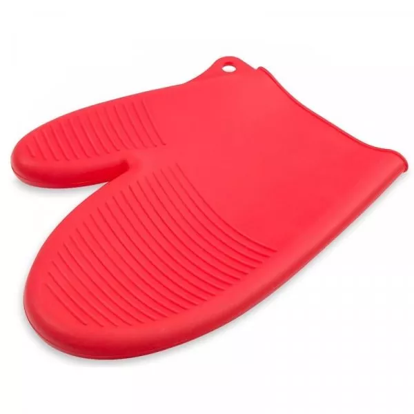 Снимка на Силиконова ръкавица за горещи съдове - червена