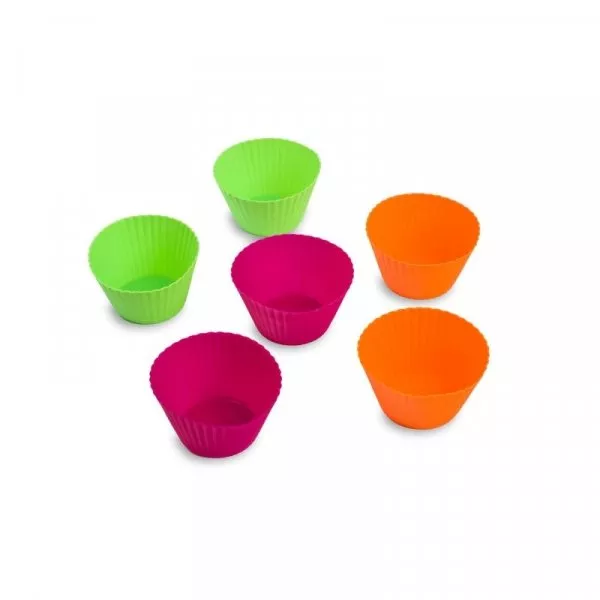 Снимка на Комплект форми за мъфини - силиконови - разноцветни - 6 бр.