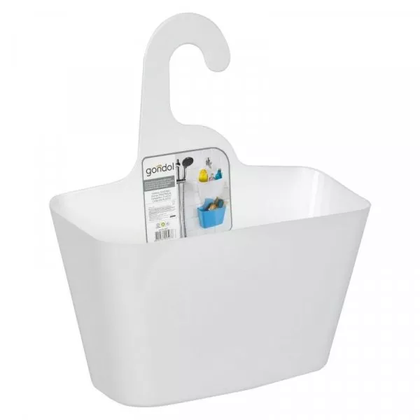 Снимка на Пластмасова кошница за баня - окачваща се - бяла - 28 х 12 х 16 см.