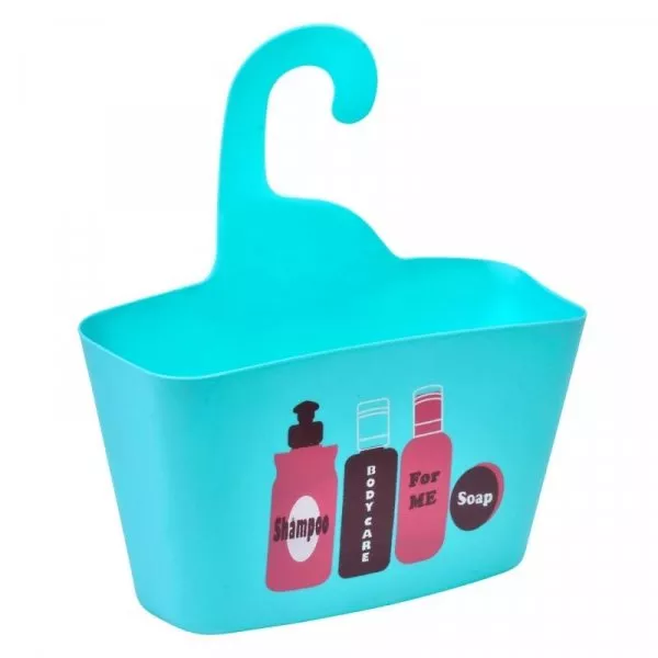 Снимка на Висяща кошница за баня - пластмасова - синя - 22 х 7 х 15 см.