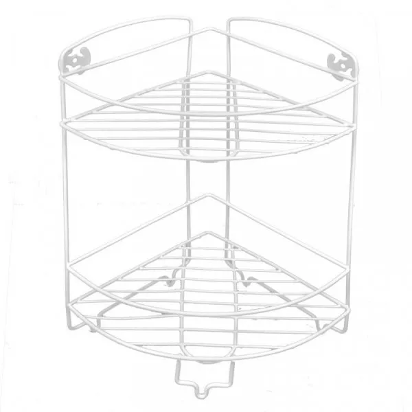 Снимка на Метална ъглова етажерка за баня- бяла - 50 х 12 см