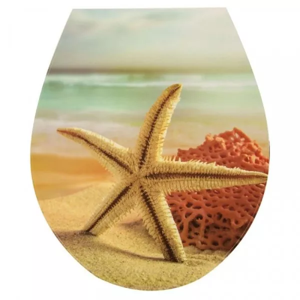 Снимка на PVC стикер за капак на тоалетна чиния - морска звезда