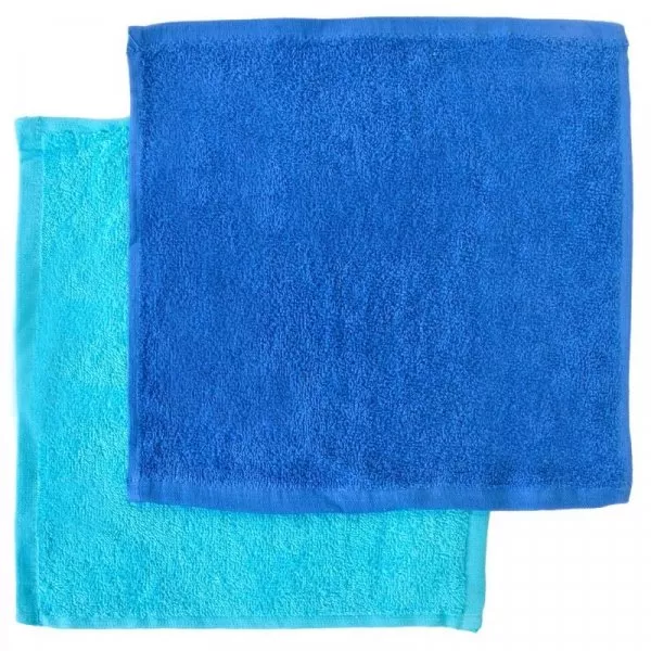 Снимка на Комплект хавлиени кърпи за ръце - сини - 28 х 28 см. - 2 бр.