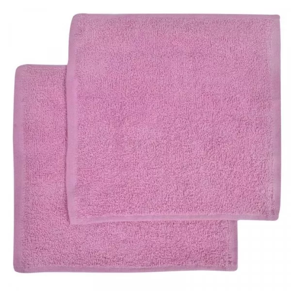 Снимка на Комплект памучни хавлиени кърпи за ръце - пепел от рози - 28 х 28 см - 2 бр.