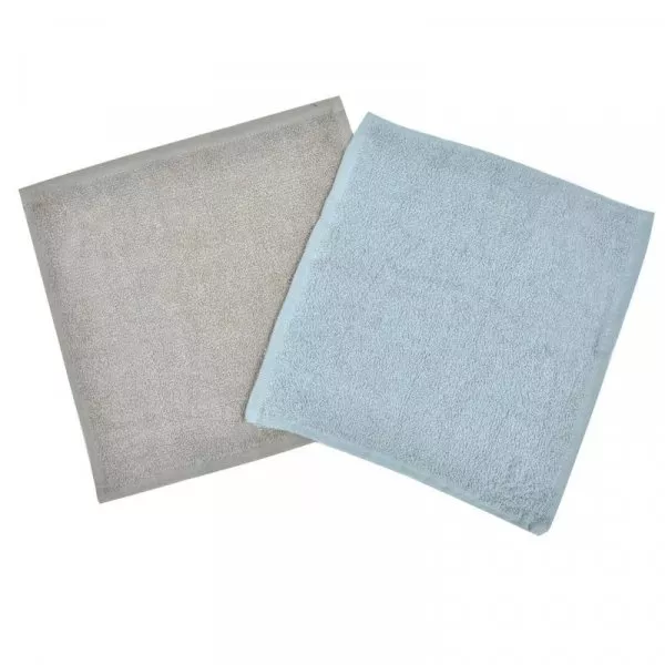 Снимка на Комплект памучни хавлиени кърпи за ръце - сиви - 28 х 28 см. - 2 бр.
