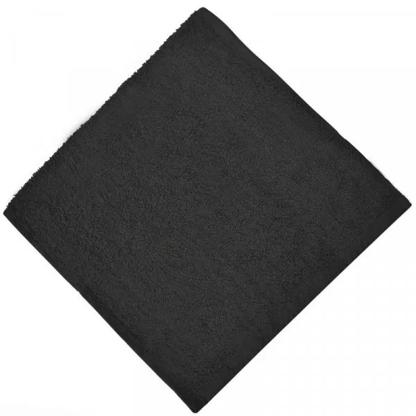 Снимка на Памучна хвлиена кърпа за ръце - черна - 29 х 48 см