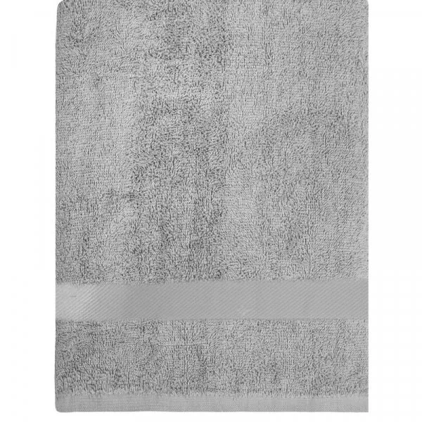 Снимка на Памучна хавлиена кърпа за баня - сива - 70 х 140 см