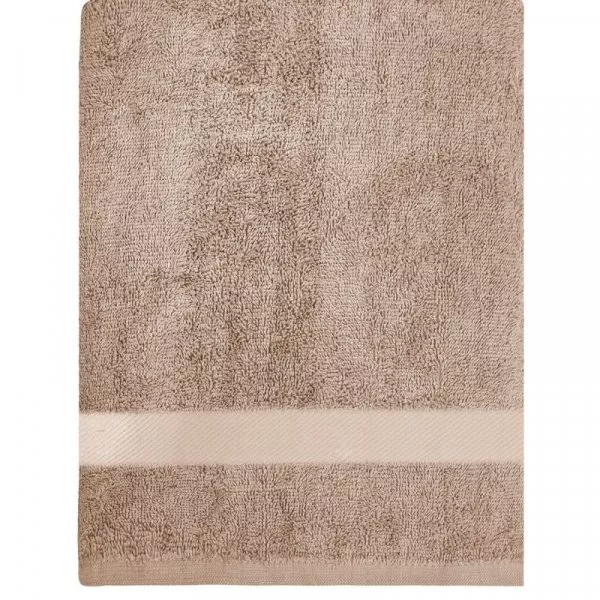 Снимка на Памучна хавлиена кърпа за баня - бежова - 70 х 140 см