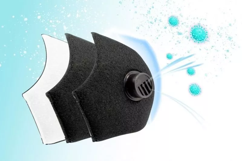 Снимка на Защитна трислойна маска с клапан и антибактериален слой