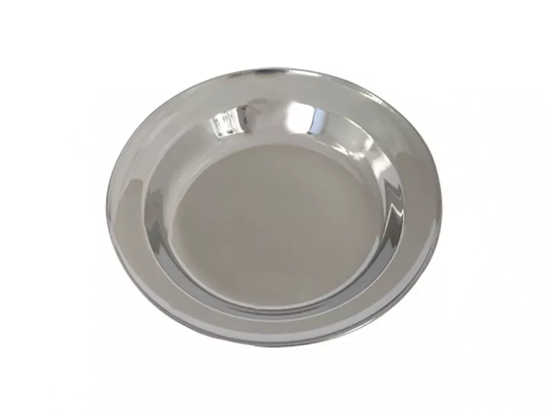 Снимка на Голяма дълбока иноксова чиния - 22 см