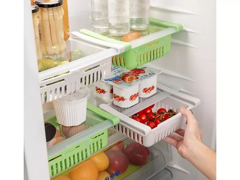 Снимка на Комплект от 2 регулируеми органайзера за хладилник