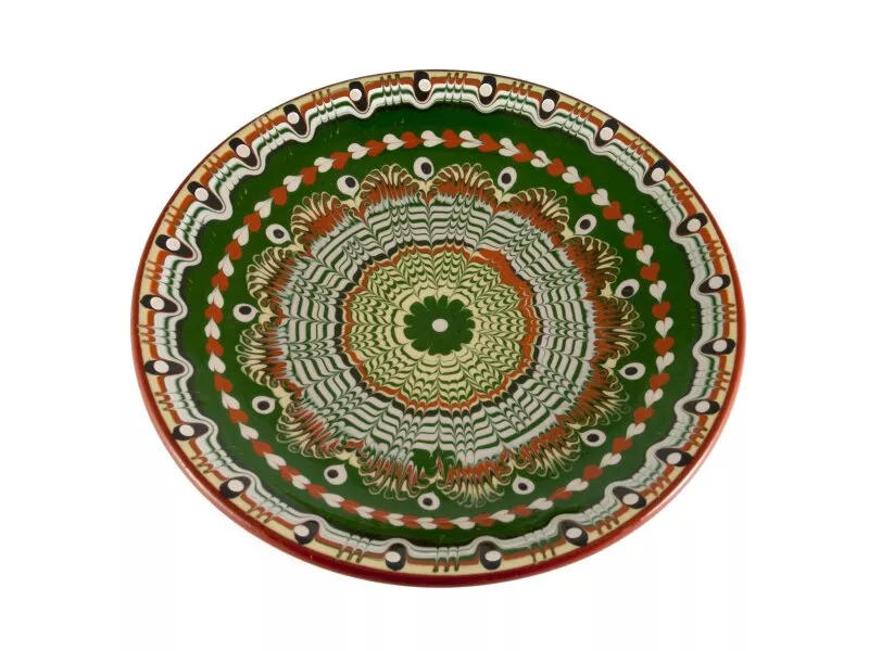 Снимка на Красива голяма керамична чиния в 4 цвята - 30см