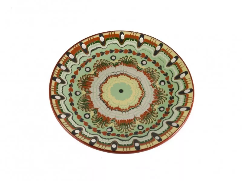 Снимка на Красива керамична чиния с различни цветове - 22 см