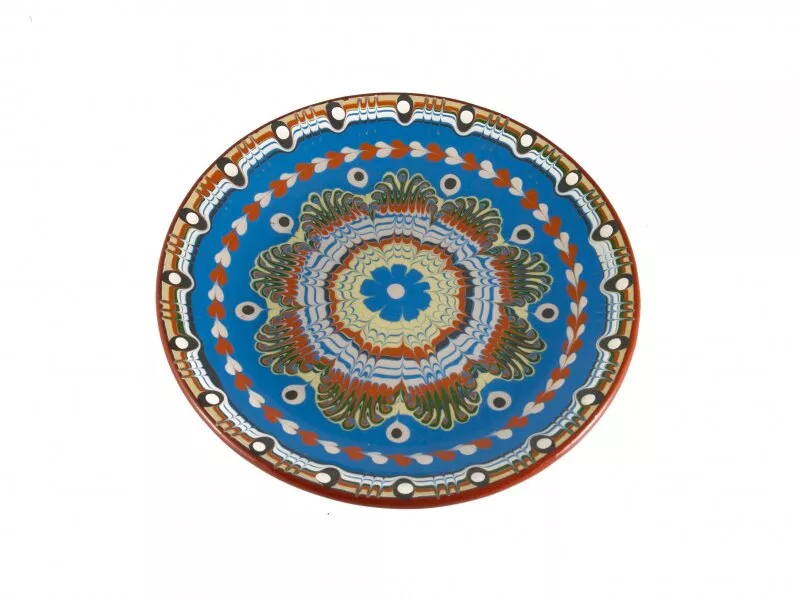 Снимка на Красива керамична чиния с различни цветове - 22 см