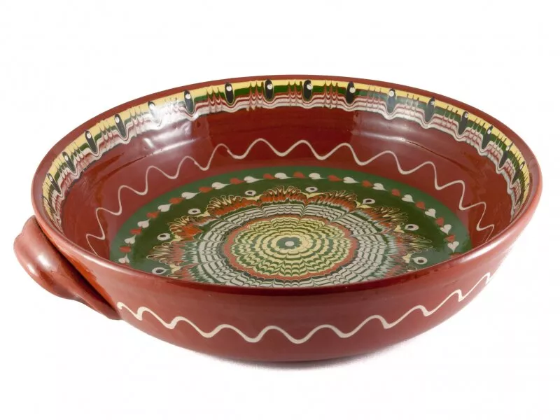 Снимка на Красива керамична тава с троянски мотиви - 31см
