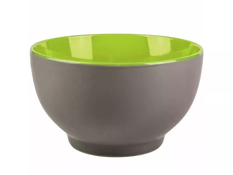 Снимка на Керамична купа в сиво и зелено - 600мл