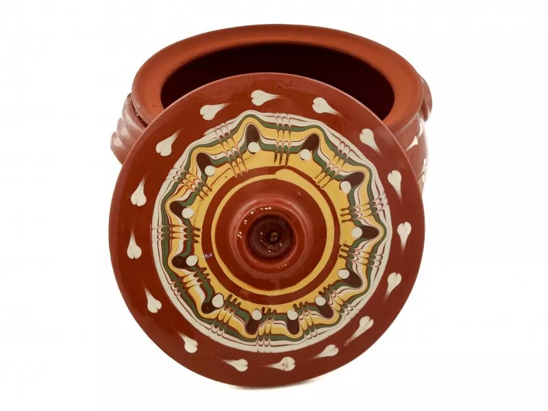 Снимка на Традиционен глинен гювеч троянска шарка - 3л
