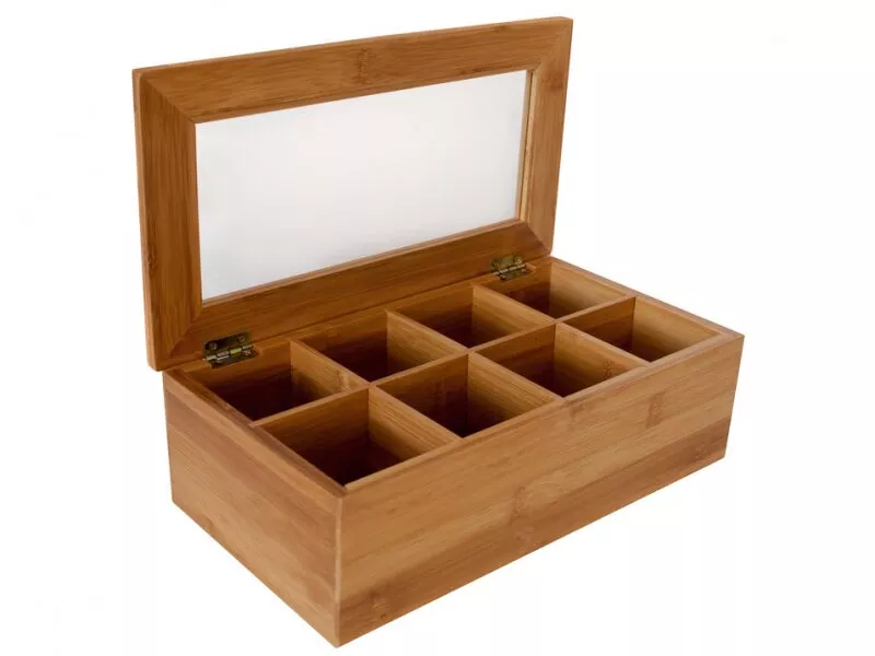 Снимка на Бамбукова кутия за чай с 8 секции - 31см