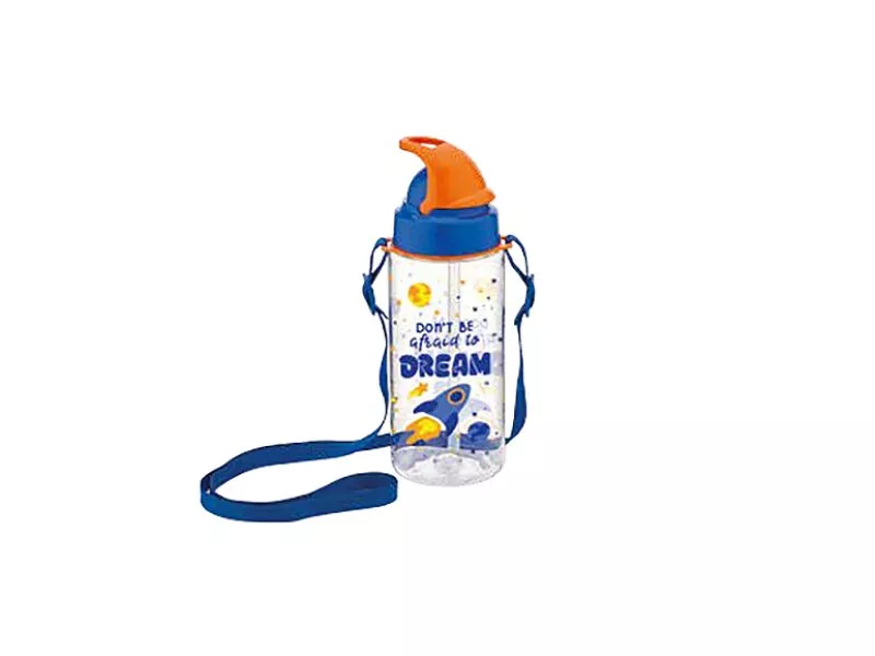 Снимка на Детска бутилка с декор и сламка Sonic - 500 ml