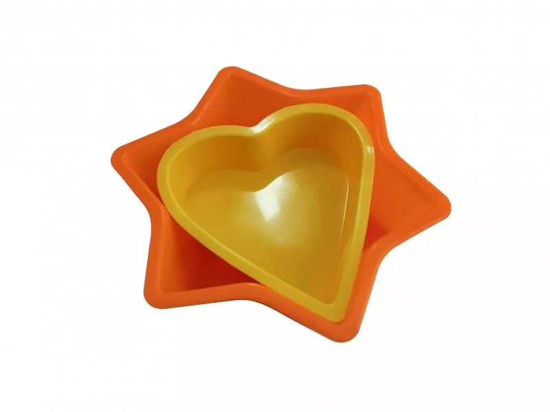 Снимка на Силиконови форми за кекс 2 броя - звезда и сърце