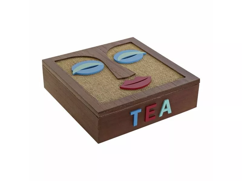 Снимка на Дървена кутия за чай - 24x24 см