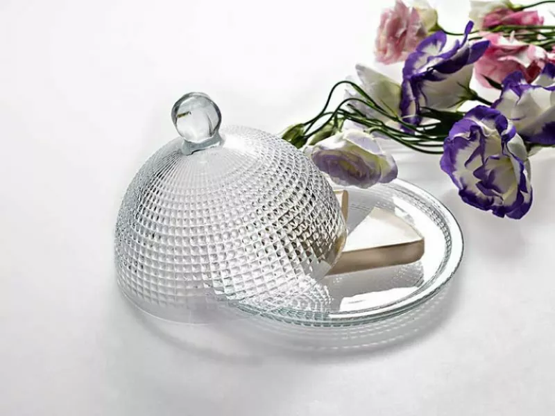 Снимка на Стъклена купа с капак за масло и сирена
