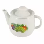 Снимка 1 на Емайлиран ретро чайник с цветна декорация - 1л
