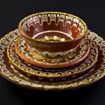 Снимка 4 на Ръчно изработена керамична чиния ф30