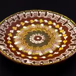 Снимка 1 на Ръчно изработена керамична чиния 22 см