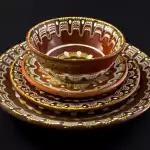 Снимка 4 на Ръчно изработена керамична чиния 22 см