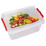 Пластмасова кутия за плодове и зеленчуци - с капак - 5 л