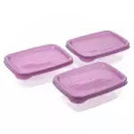 Снимка на Пластмасови кутии за храна - 600 мл - 3 бр. с цвят Лилав