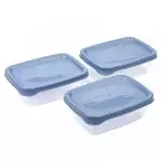 Снимка на Пластмасови кутии за храна - 600 мл - 3 бр. с цвят Син