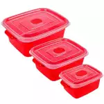 Комплект пластмасови кутии за храна  - различни размери - 3 бр.