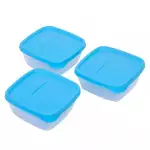 Снимка на Пластмасов комплект кутии за храна - 500 мл - 3 бр. с цвят Син