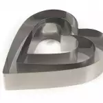 Снимка 1 на Рингове за торта Сърце 3 бр. - метални