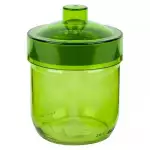 Снимка на Стъклен буркан - цветен - 425 мл с цвят Зелен