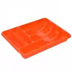 Снимка на Пластмасова поставка за прибори за чекмедже - 6 отделения с цвят Оранжев