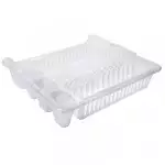 Снимка на Пластмасов сушилник за съдове и прибори - бял с цвят Бял