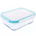 Снимка на Стъклена кутия за храна с капак - 1 л с цвят Светло син