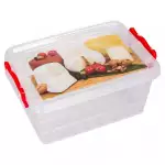 Снимка на Пластмасова кутия за сирене с капак - 3 л с цвят Прозрачен