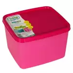 Снимка на Пластмасова кутия с капак за съхраняване и замразяване NoFrost с цвят Розов