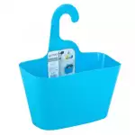 Снимка на Пластмасова кошница за баня - окачваща се - тюркоаз - 28 х 12 х 16 см с цвят Син