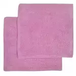 Снимка на Комплект памучни хавлиени кърпи за ръце - пепел от рози - 28 х 28 см - 2 бр. с цвят Розов