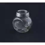 Стилен стъклен буркан за подправки, ядки и кафе - 150 мл - сребърен